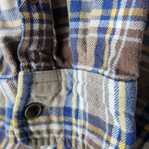 Weatherproof Tartan Flannel Casual Button Up Shirt Mens Size XL Blue Brown - Picture 6 of 11